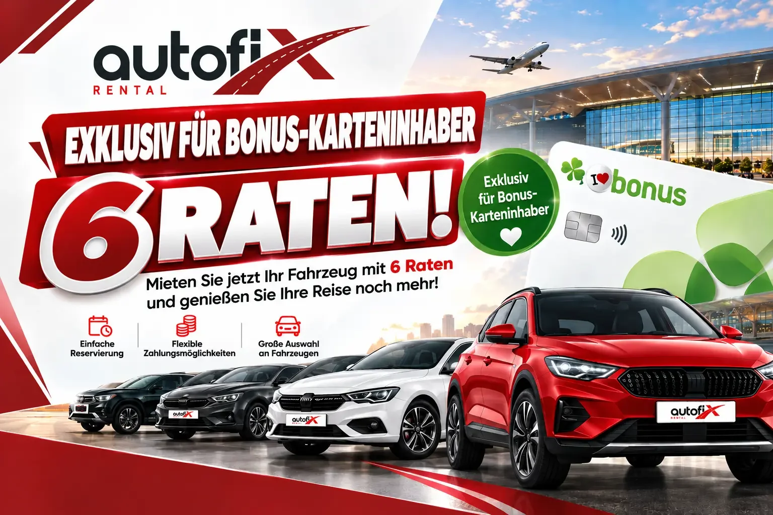 Mietwagen-Kampagne mit 6 Raten für Bonus-Karteninhaber - Autofix Rental