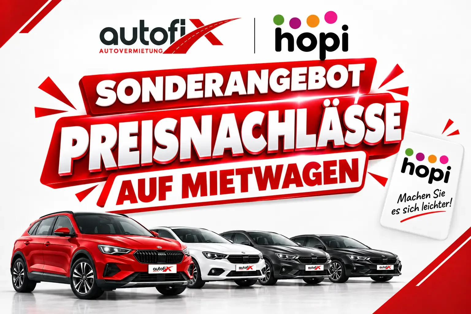 Exklusive Mietwagenangebote für Hopi-Nutzer – Autofix Rental